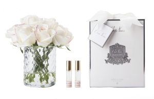 COTE NOIRE HERRINGBONE FLOWER - ROSE BUDS - CLEAR - PINK BLUSH